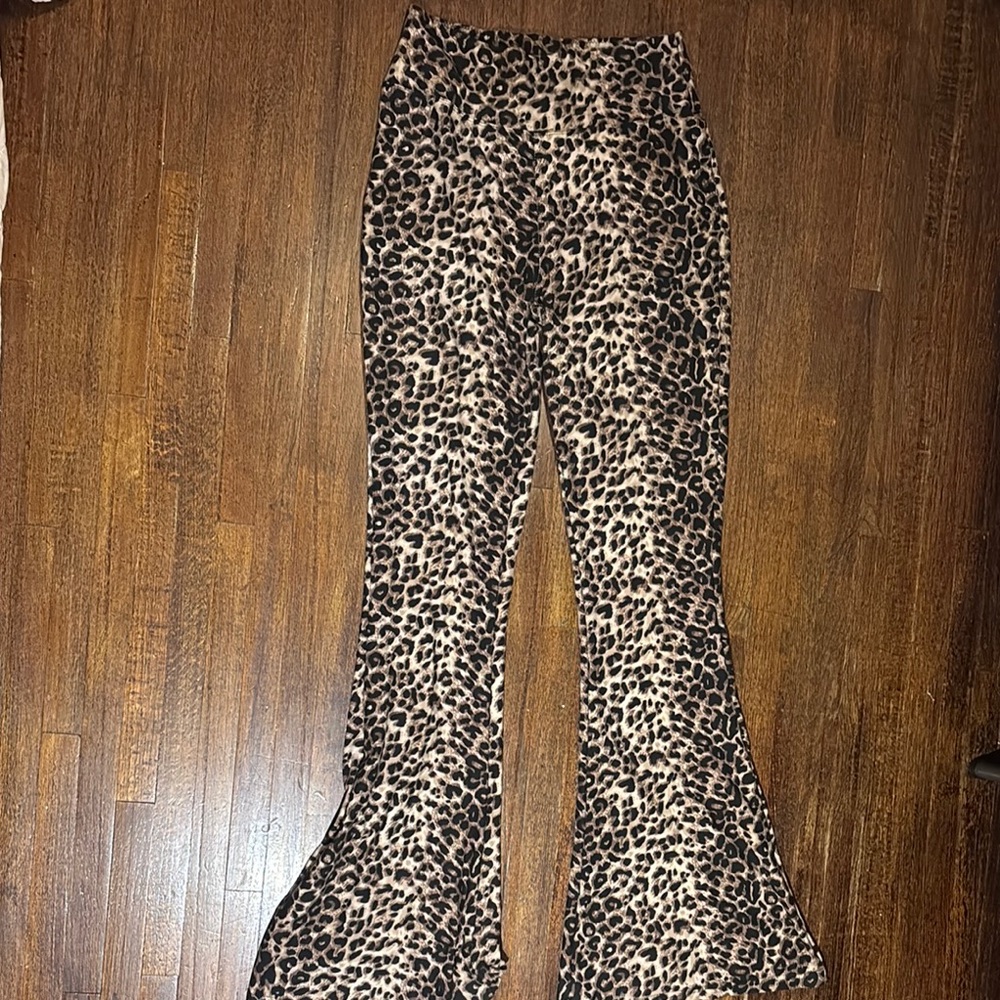 Leopard Print Flare Pants vintage fashion